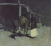 Waiting in the Moonlight (mk43) Frederic Remington